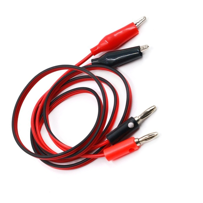 Cable Banana a Caimán (Par Rojo/Negro)